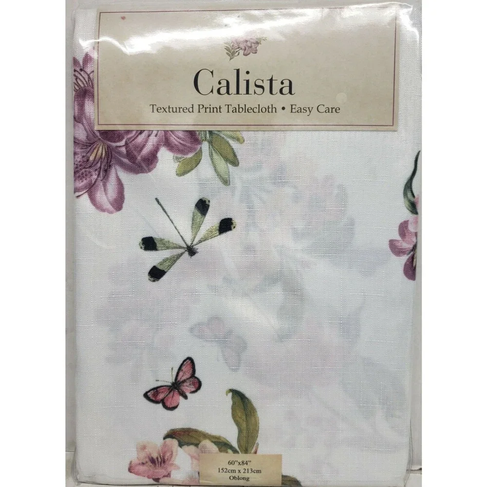 Textured Printed Fabric Tablecloth 60x84